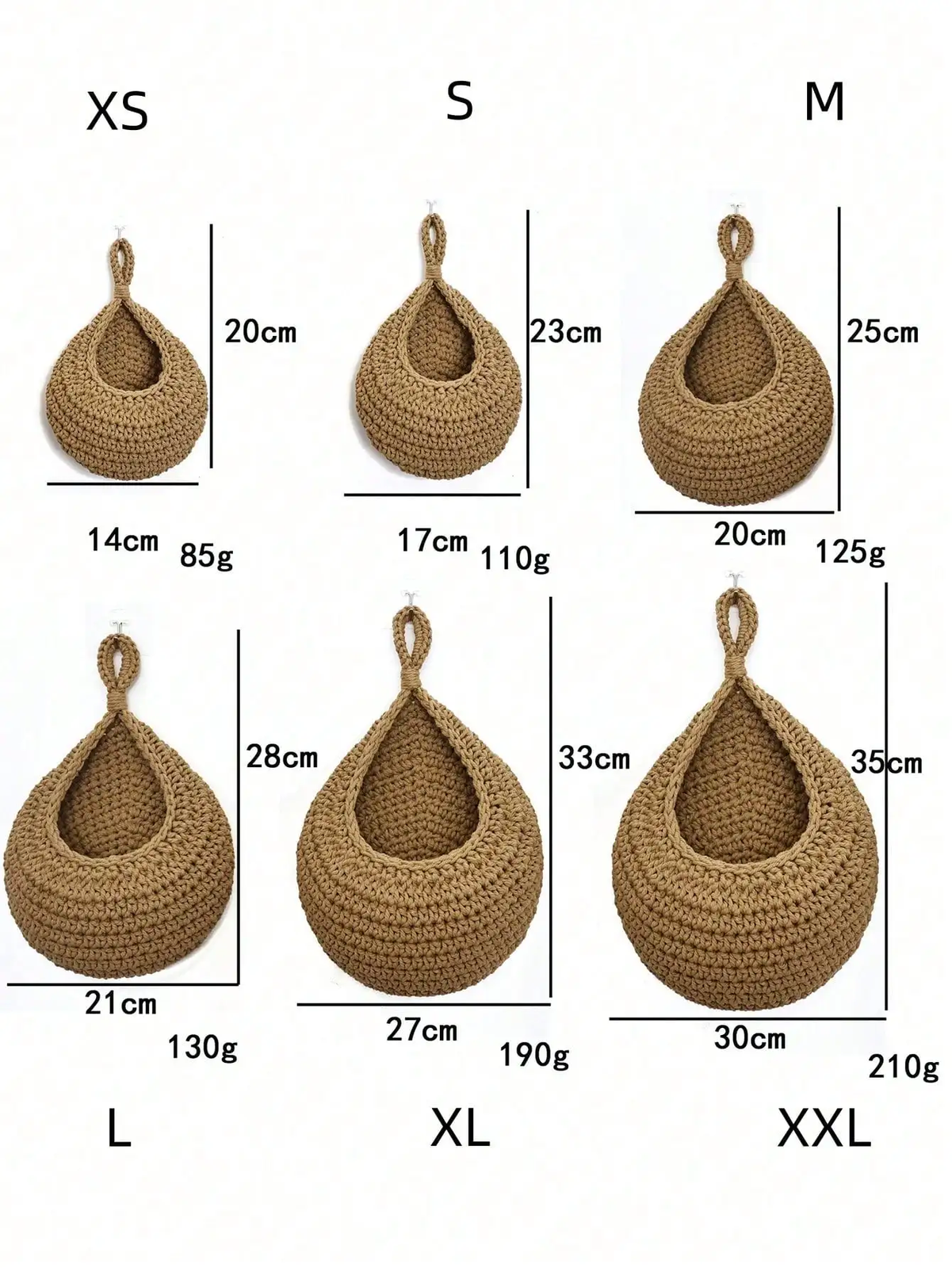 Bohemian Woven Teardrop Hanging Basket for Plants, Fruits, and Vegetables