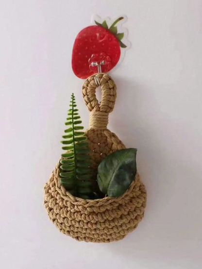 Bohemian Woven Teardrop Hanging Basket for Plants, Fruits, and Vegetables