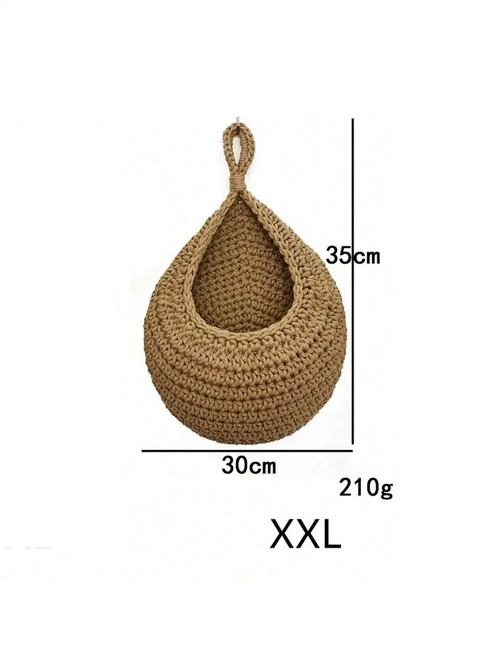 Bohemian Woven Teardrop Hanging Basket for Plants, Fruits, and Vegetables