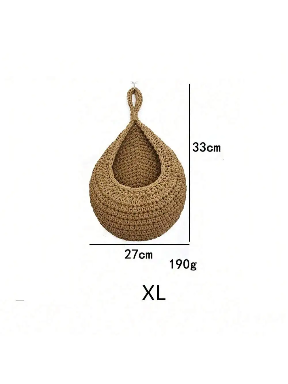 Bohemian Woven Teardrop Hanging Basket for Plants, Fruits, and Vegetables