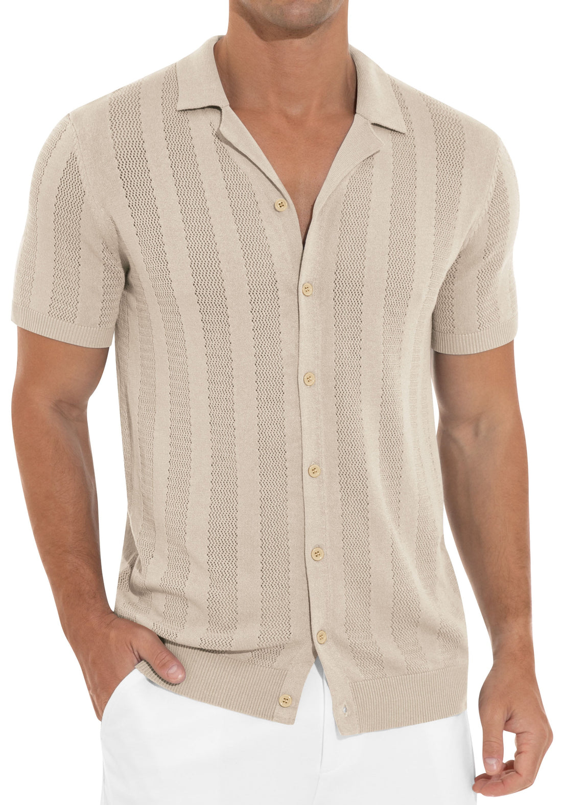 Mens Casual Button down Shirt Summer Short Sleeve Cuban Vacation Beach Shirts