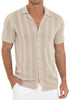 Mens Casual Button down Shirt Summer Short Sleeve Cuban Vacation Beach Shirts