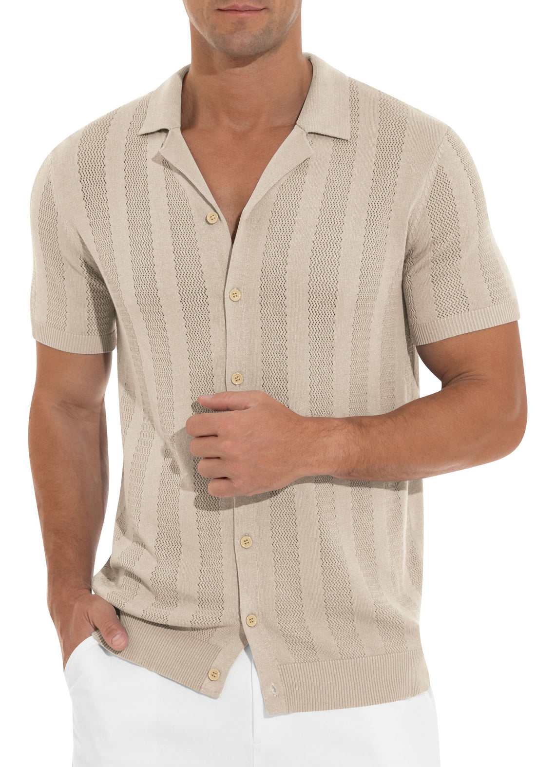 Mens Casual Button down Shirt Summer Short Sleeve Cuban Vacation Beach Shirts