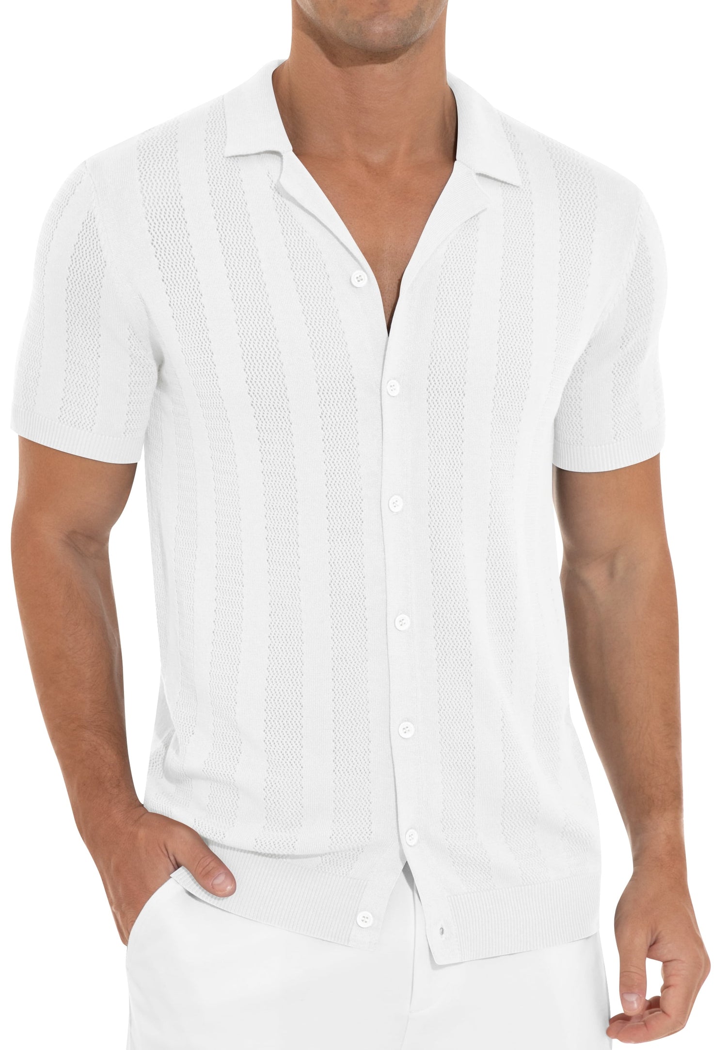 Mens Casual Button down Shirt Summer Short Sleeve Cuban Vacation Beach Shirts