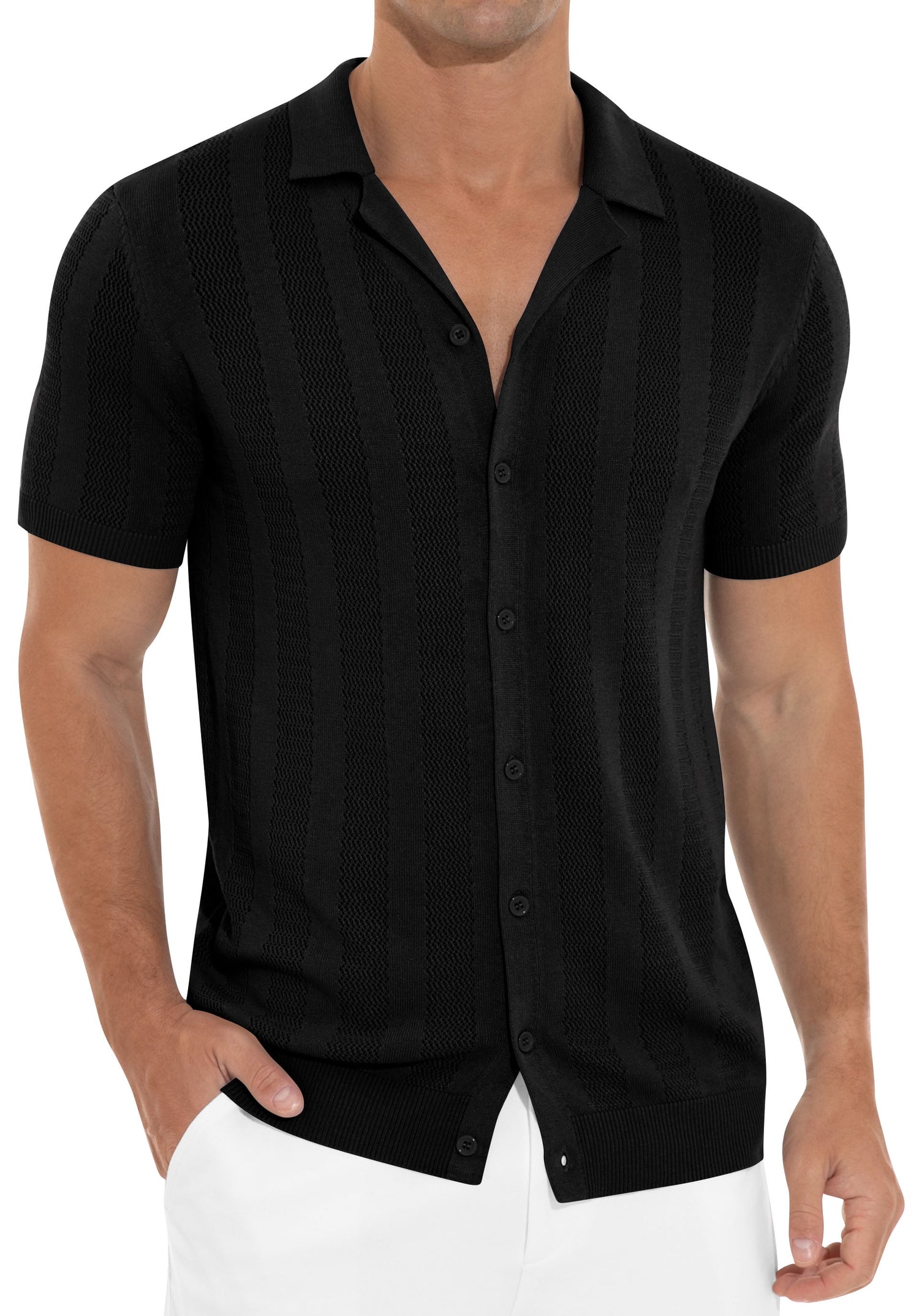 Mens Casual Button down Shirt Summer Short Sleeve Cuban Vacation Beach Shirts