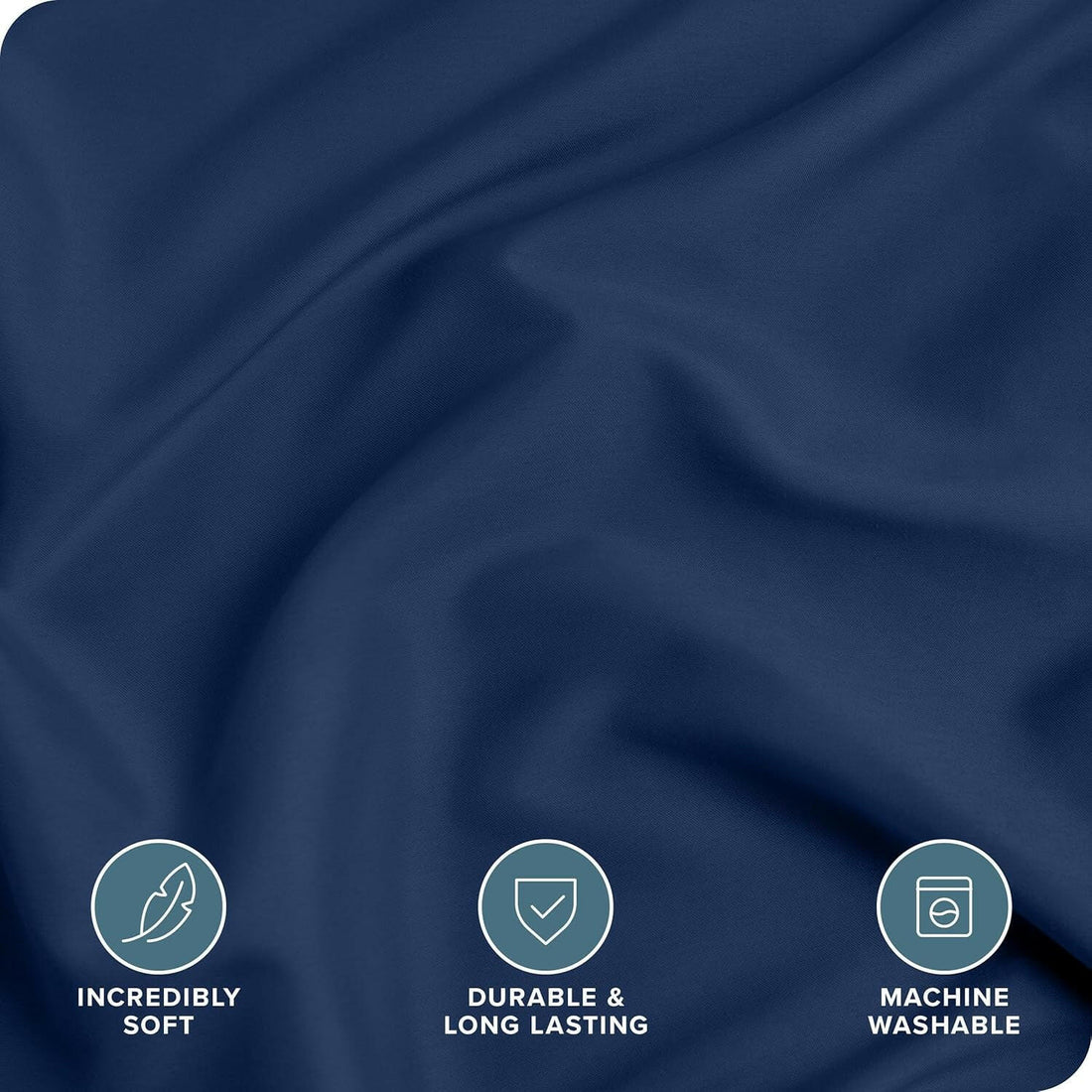 Bedding Duvet Cover Queen Size - Premium 1800 Super Soft Duvet Covers Collection - Lightweight, Cooling Duvet Cover - Soft Breathable Bedding (Queen, Dark Blue)