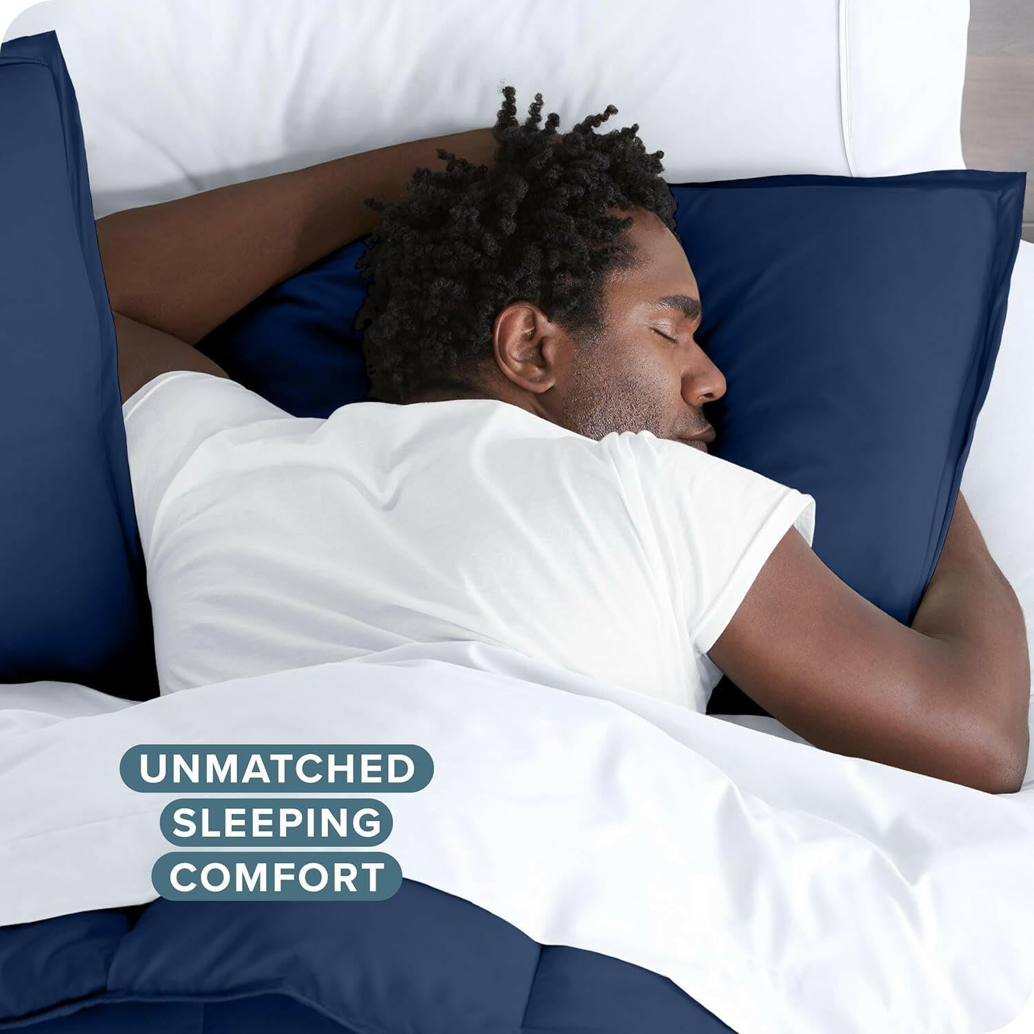 Bedding Duvet Cover Queen Size - Premium 1800 Super Soft Duvet Covers Collection - Lightweight, Cooling Duvet Cover - Soft Breathable Bedding (Queen, Dark Blue)