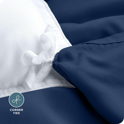 Bedding Duvet Cover Queen Size - Premium 1800 Super Soft Duvet Covers Collection - Lightweight, Cooling Duvet Cover - Soft Breathable Bedding (Queen, Dark Blue)