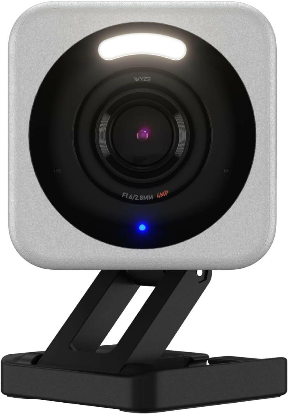 Cam V4, 2.5K HD Wifi Smart Home Security Camera, Indoor/Outdoor, Pet/Baby Monitor, Motion Activated Spotlight/Siren, Color Night Vision, 2-Way Audio, Works with Alexa &amp; Google, Wired, Grey