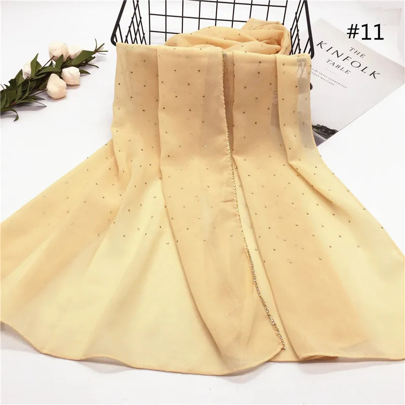 Elevate Your Fashion with Our Luxurious Gold Chiffon Head Scarf: Soft, Versatile, and Ideal for Every Occasion