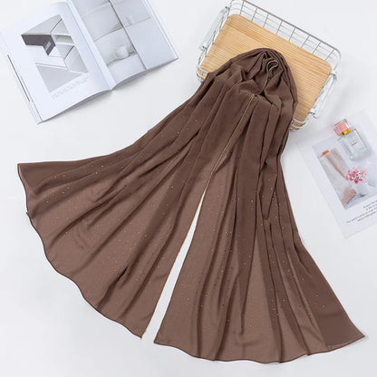 Elevate Your Fashion with Our Luxurious Gold Chiffon Head Scarf: Soft, Versatile, and Ideal for Every Occasion