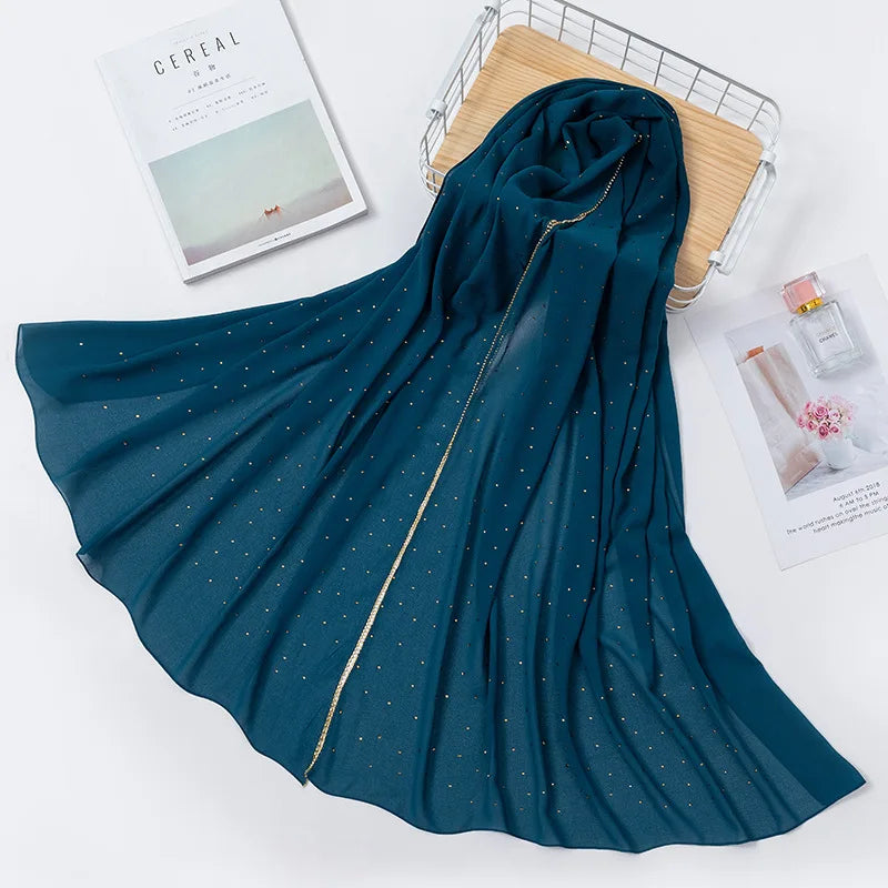 Elevate Your Fashion with Our Luxurious Gold Chiffon Head Scarf: Soft, Versatile, and Ideal for Every Occasion