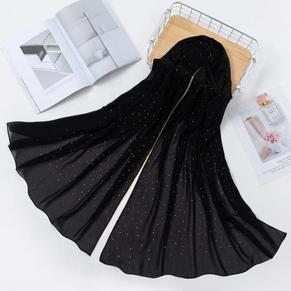 Elevate Your Fashion with Our Luxurious Gold Chiffon Head Scarf: Soft, Versatile, and Ideal for Every Occasion