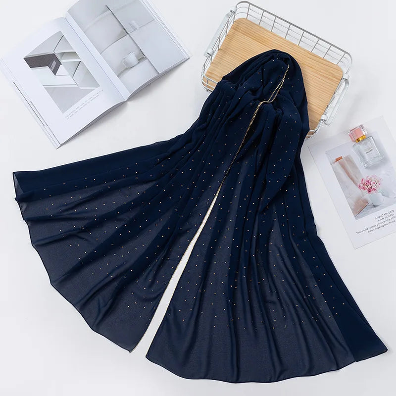 Elevate Your Fashion with Our Luxurious Gold Chiffon Head Scarf: Soft, Versatile, and Ideal for Every Occasion