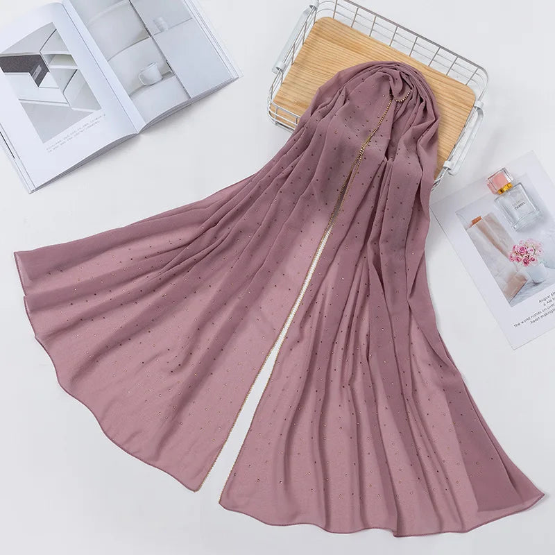 Elevate Your Fashion with Our Luxurious Gold Chiffon Head Scarf: Soft, Versatile, and Ideal for Every Occasion