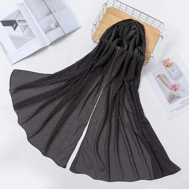Elevate Your Fashion with Our Luxurious Gold Chiffon Head Scarf: Soft, Versatile, and Ideal for Every Occasion