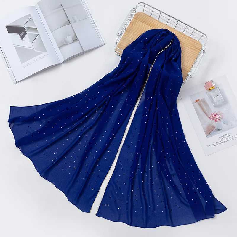 Elevate Your Fashion with Our Luxurious Gold Chiffon Head Scarf: Soft, Versatile, and Ideal for Every Occasion