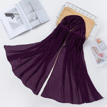 Elevate Your Fashion with Our Luxurious Gold Chiffon Head Scarf: Soft, Versatile, and Ideal for Every Occasion