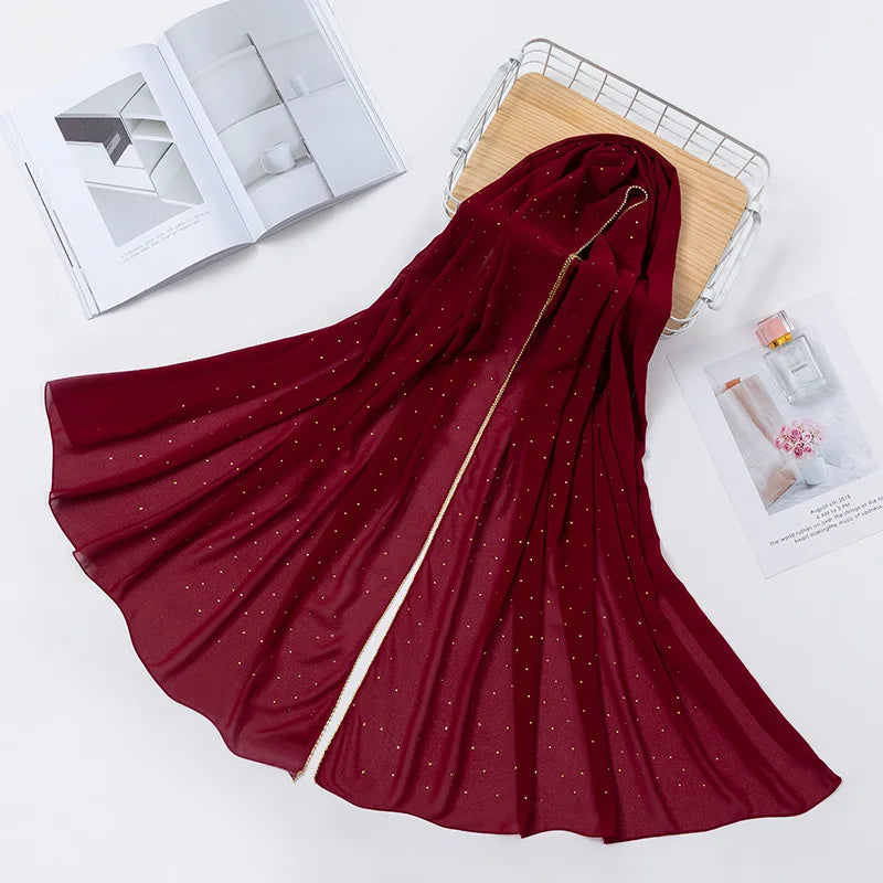 Elevate Your Fashion with Our Luxurious Gold Chiffon Head Scarf: Soft, Versatile, and Ideal for Every Occasion