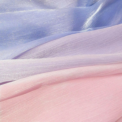 Transparent Glossy Silky Organza Fabric, See through Shimmer Sheer Fabric, Shiny Crepe Fabric by the Meter