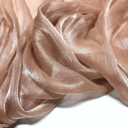 Transparent Glossy Silky Organza Fabric, See through Shimmer Sheer Fabric, Shiny Crepe Fabric by the Meter
