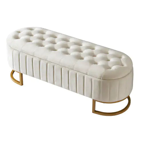 Chic Velvet Tufted Ottoman Bench - Mohammad collection