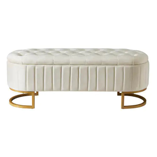 Chic Velvet Tufted Ottoman Bench - Mohammad collection