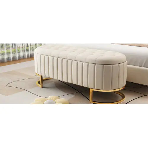 Chic Velvet Tufted Ottoman Bench - Mohammad collection