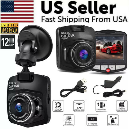 2.4 Inch Full HD 1080P Dash Cam, Car DVR Front or Rear Camera Night Vision G Sensor