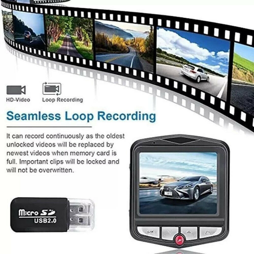 2.4 Inch Full HD 1080P Dash Cam, Car DVR Front or Rear Camera Night Vision G Sensor