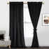 Velvet Blackout Curtains for Living Room - 84 Inches Thermal Insulated Room Darkening Rod Pocket Drapes for Office/Party, Set of 2 Panels with Tiebacks, 52W X 84L,Black