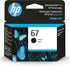 Original  67 Black Ink Cartridge | Works with  Deskjet 1255, 2700, 4100 Series,  Envy 6000, 6400 Series | Eligible for Instant Ink | 3YM56AN