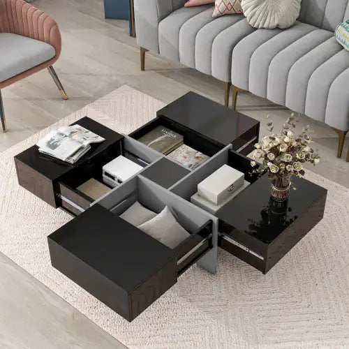 Sleek Square Coffee Table with Hidden Storage - Mohammad collection
