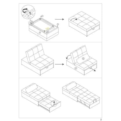 Contemporary Blue Gray Sleeper Sofa Chair Pillow Plush Tufted Seat 1pc Convertible Sofa Chair Sherpa Fabric Couch - Mohammad collection