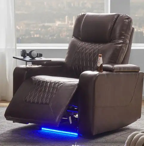 Swivel Tray Power Recliner with USB Port and Cup Holders - Mohammad collection