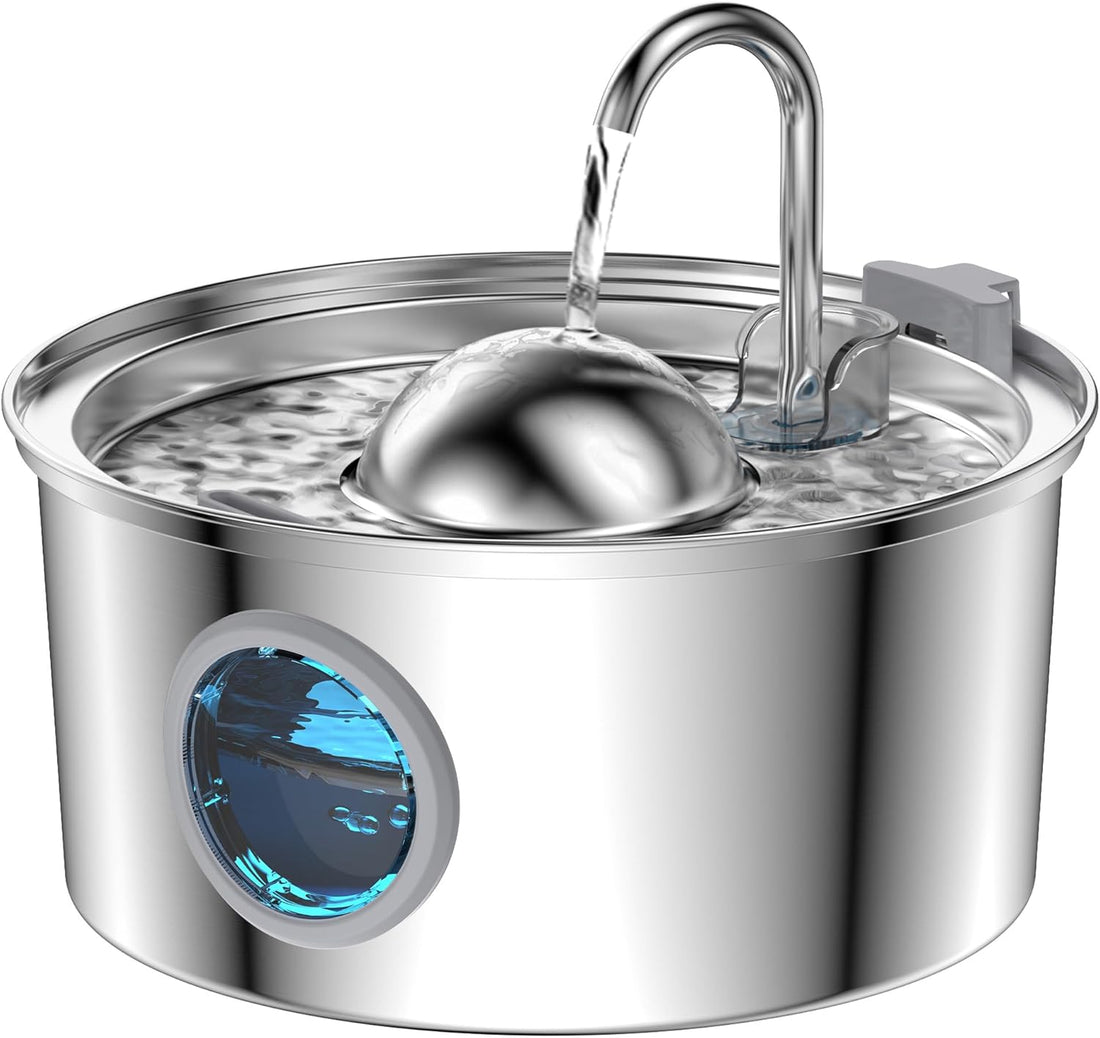Cat Water Fountain Stainless Steel: Cat Fountain for Drinking - 3.2L Quiet Pet Watering Bowls for Cats Indoor - Kitten Waterer Supplies - for Small and Medium Animals