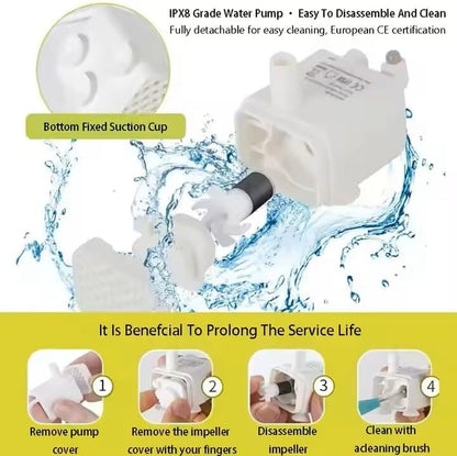 Cat Water Fountain 84Oz/2.5L Stainless Steel, Automatic Dog Water Dispenser, Ultra-Quiet Pump, Water Level Window, Bpa-Free, Advanced Filtration with 2 Filters for Cats, Dogs &amp; Multiple Pets.