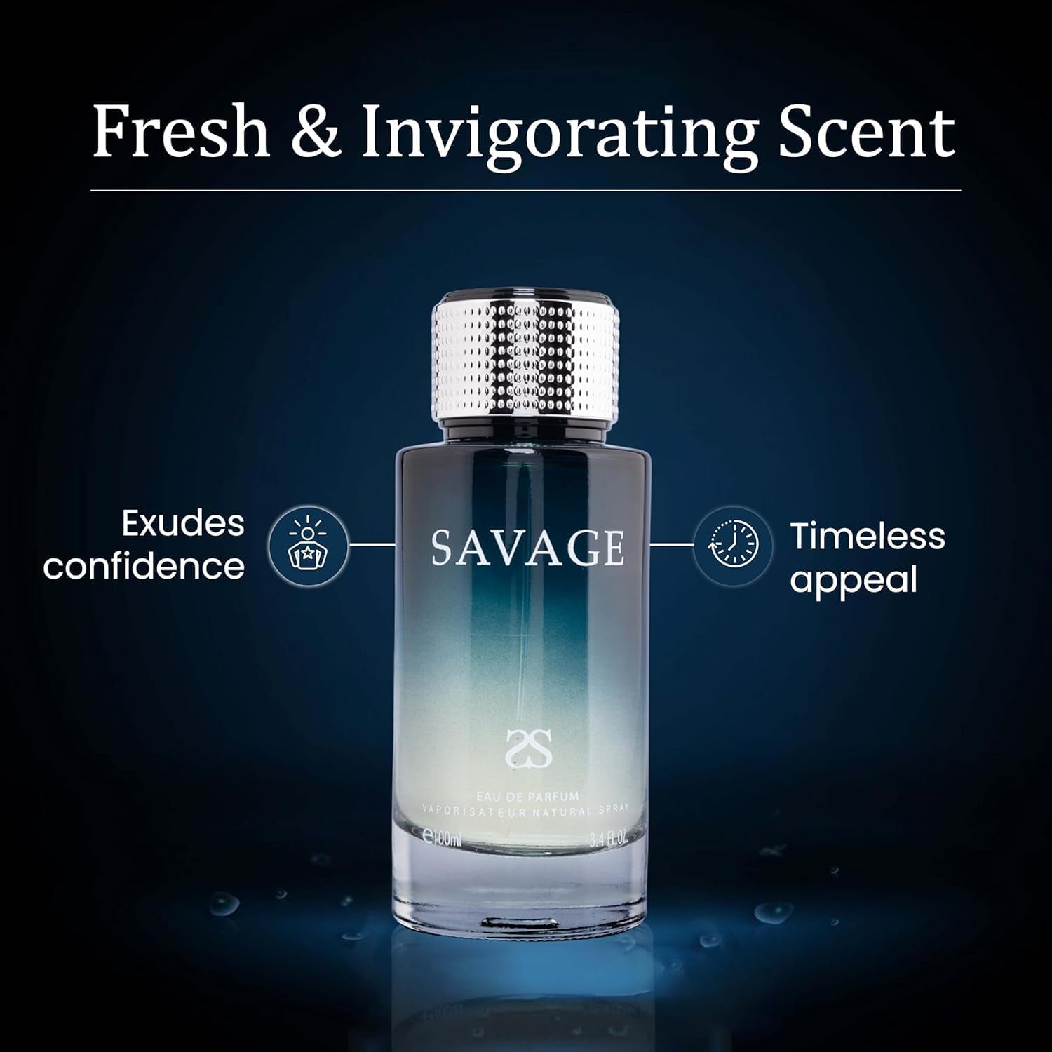 Symphony Perfume SAVAGE Eau De Parfum, 100Ml 3.4Oz, Sauvage CD, Luxury for Men, Long Lasting, Woody, Aromatic Fresh Masculine, Lavander, Signature Scent