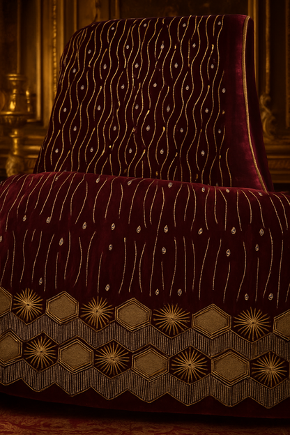 Royal Red Velvet – Gold Embroidered Elegance - Mohammad collection