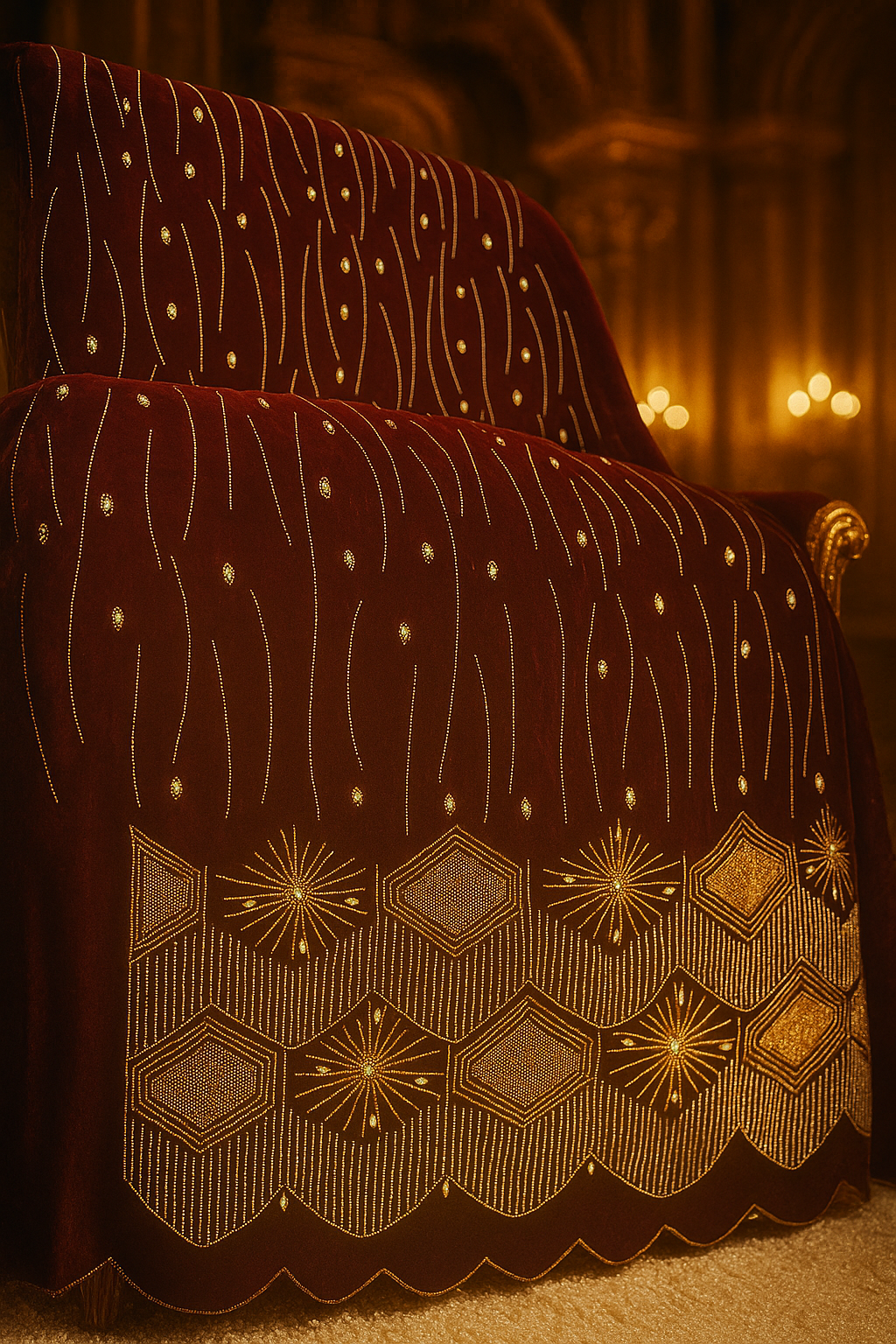 Royal Red Velvet – Gold Embroidered Elegance - Mohammad collection