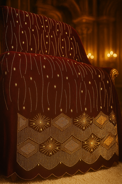 Royal Red Velvet – Gold Embroidered Elegance - Mohammad collection