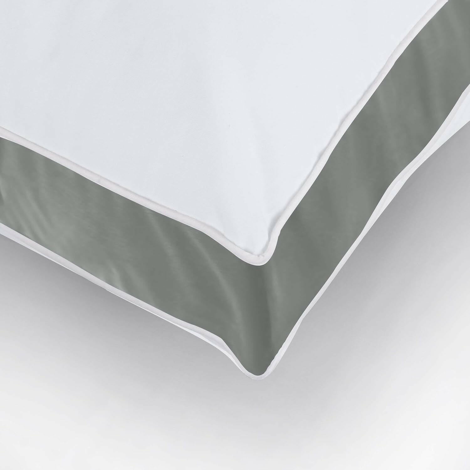 Bed Pillows for Sleeping Queen Size (Grey), Set of 2, Cooling Hotel Quality, Gusseted Pillow for Back, Stomach or Side Sleepers
