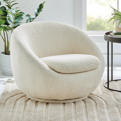 Mira Swivel Accent Chair, Cream