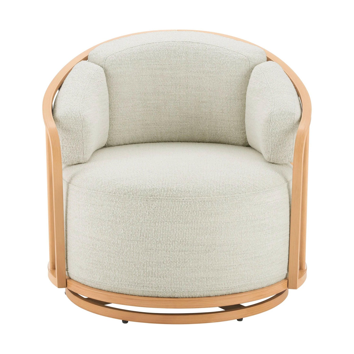 Lillian Swivel Birdcage Accent Chair, Cream Boucle