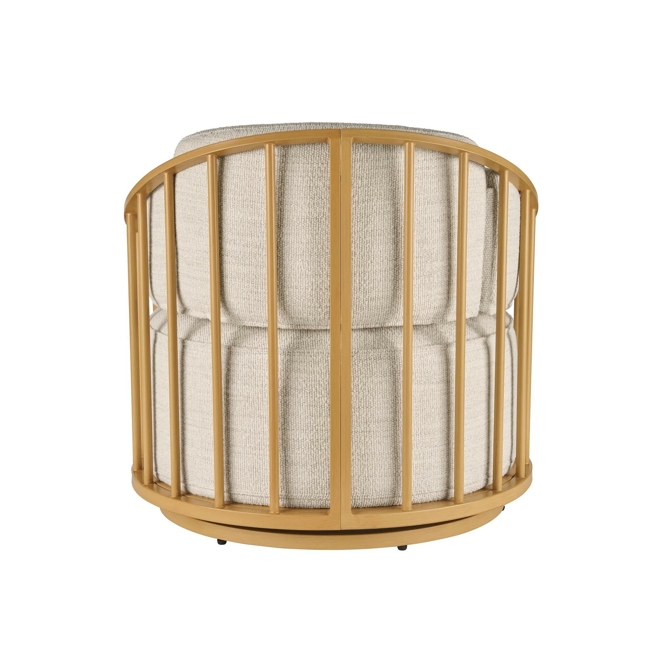 Lillian Swivel Birdcage Accent Chair, Cream Boucle