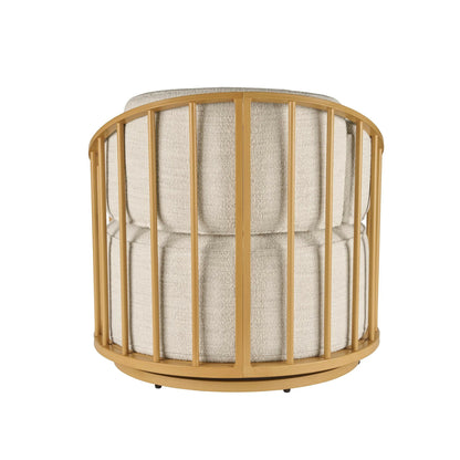 Lillian Swivel Birdcage Accent Chair, Cream Boucle