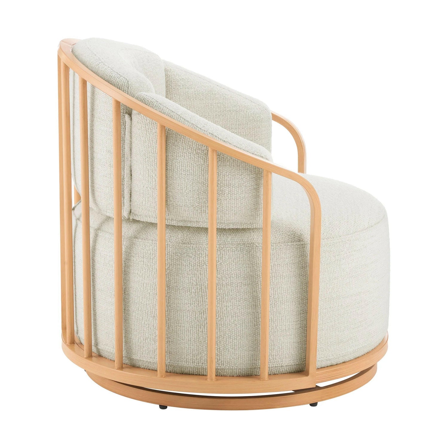 Lillian Swivel Birdcage Accent Chair, Cream Boucle