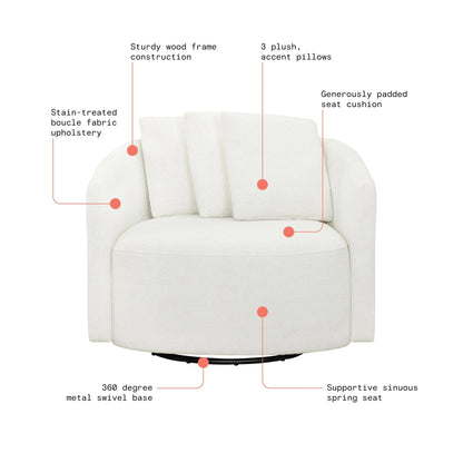 Drew Accent Chair by Drew Barrymore, Cream Boucle