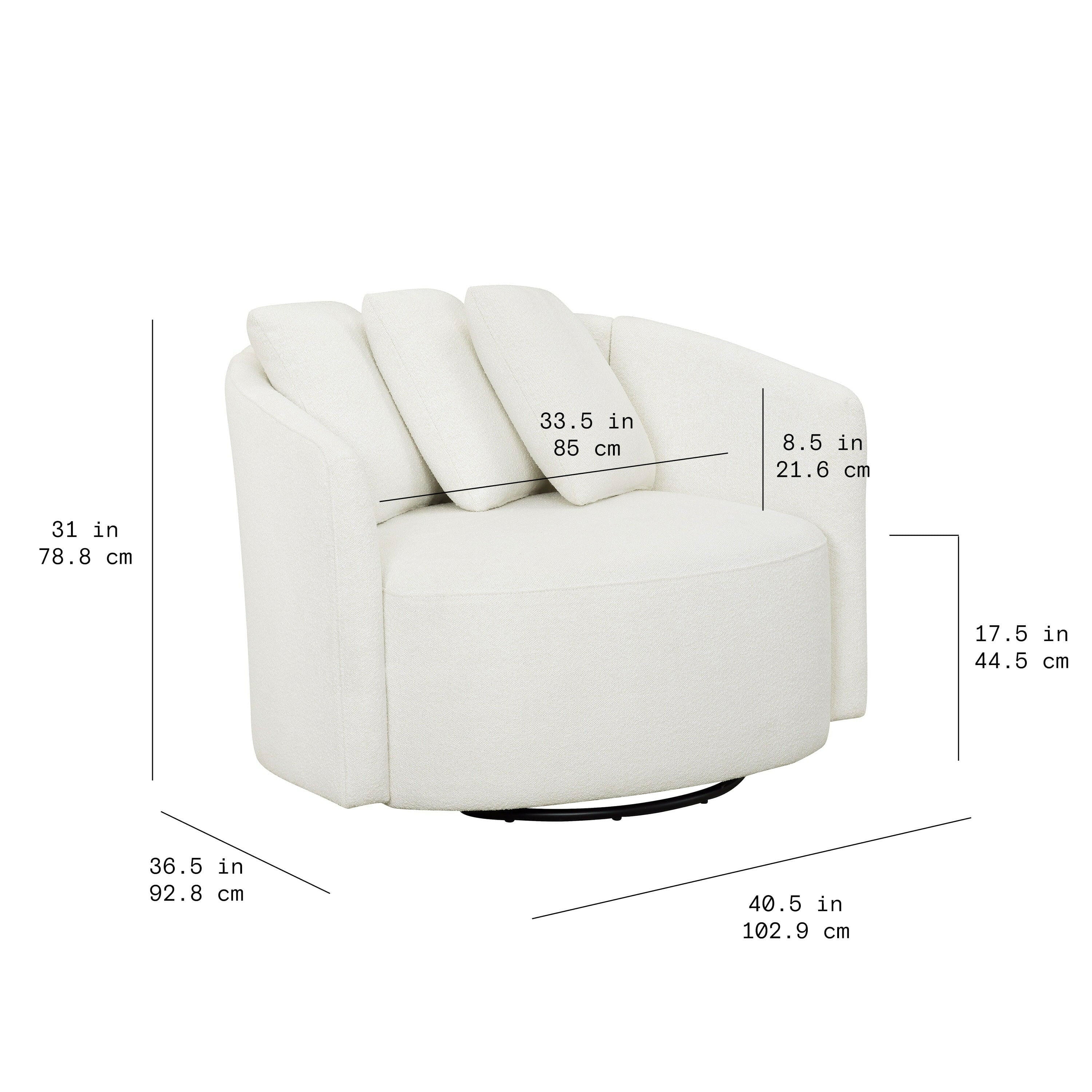 Drew Accent Chair by Drew Barrymore, Cream Boucle