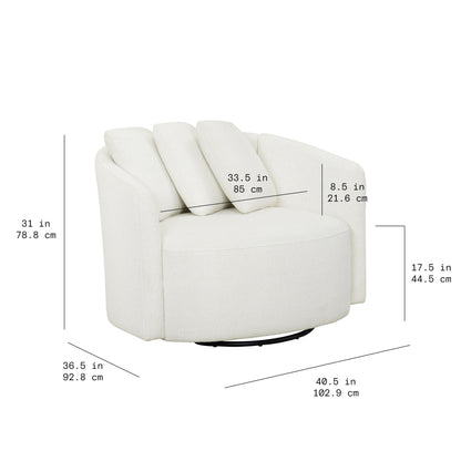 Drew Accent Chair by Drew Barrymore, Cream Boucle